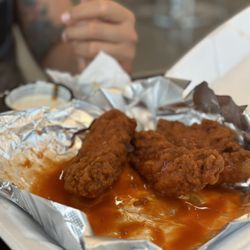 Landini's Pizzeria - Chicken fingers tossed in Buffalo sauce.