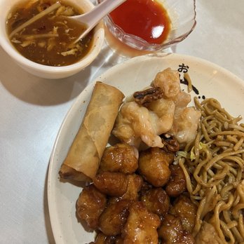 Tea Cup Cafe - Dinner Combination Dinner A comes w Honey Walnut Shrimp AND orange chicken fried rice OR chow mein - Dim Sum Near Me - Sacramento, California