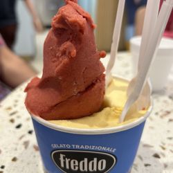 Freddo - Raspberry, passion fruit, and Sambuca ice cream