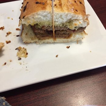 Running Rooster - Half of the tri-tip sandwich - American Near Me - Hollister, California Running Rooster - Half of the tri-tip sandwich - American Near Me - Hollister, California