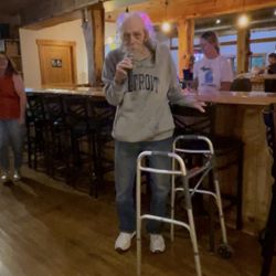 Locals Lake leelanau - 86 year old karaoke performance at Locals Lake Leelanau