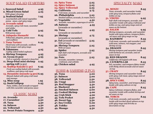 Menu photo 3 Minzu Sushi Salem, MA Menu photo 3 Minzu Sushi Salem, MA