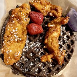Ube Waffle and Chicken Tenders
