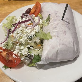 George's Greek Cafe - Gyro sandwich with Greek salad - Greek Near Me - Lakewood, California George's Greek Cafe - Gyro sandwich with Greek salad - Greek Near Me - Lakewood, California