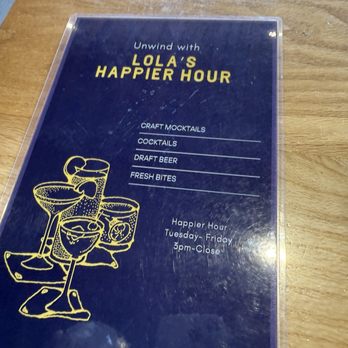 Lola’s Cafe Bar - Happy hour menu times - Cocktail Bars Near Me - Lake Oswego, Oregon