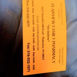 Plainview Family Pharmacy - Business card
