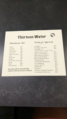 Menu photo 6 Thirteen Water New York, NY Menu photo 6 Thirteen Water New York, NY