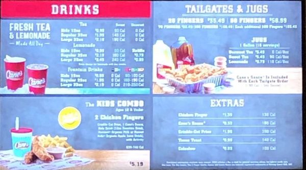Menu photo 1 Raising Cane's Chicken Fingers Provo, UT Menu photo 1 Raising Cane's Chicken Fingers Provo, UT
