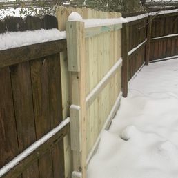 Installed a new panel to fix unstable post that was leaning heavily into neighbor's yard.