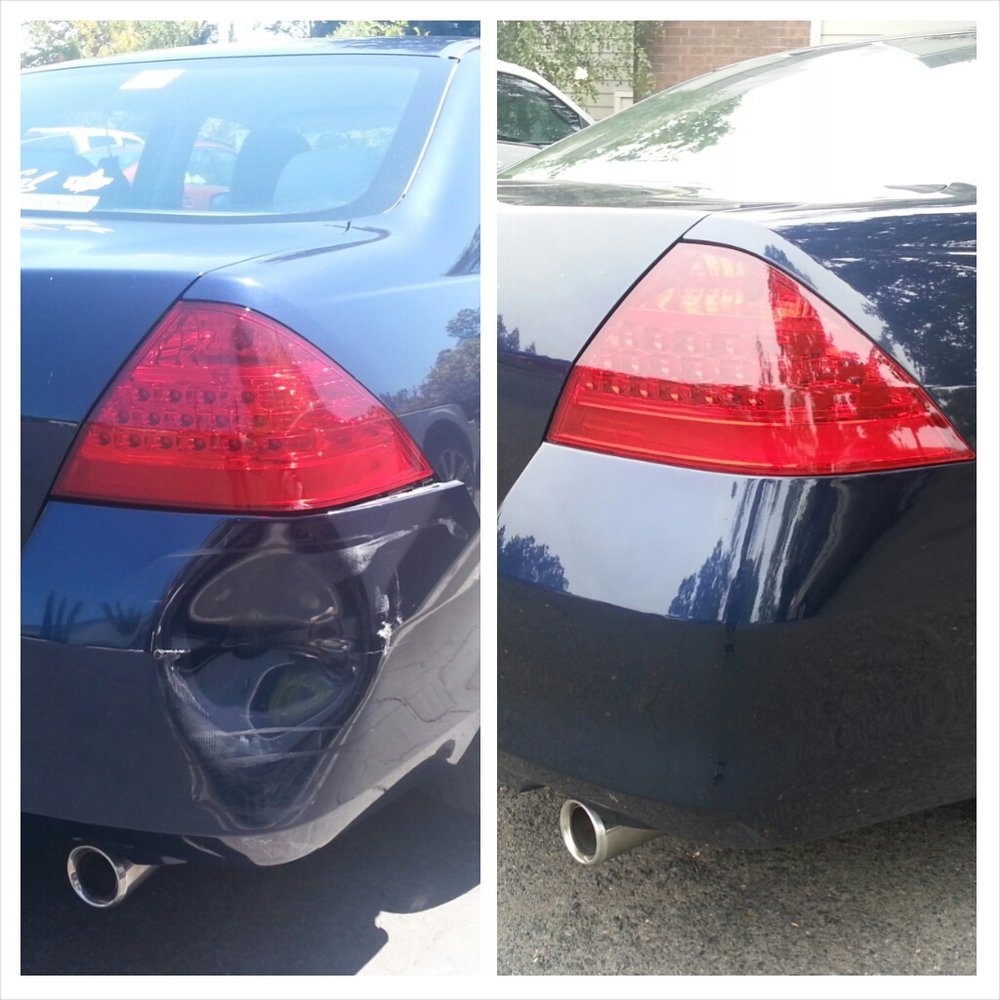 Before and after. Quality bumper replacement Before and after. Quality bumper replacement