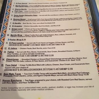 El Paso Mexican Grill - the menu - Mexican Near Me - Crowley, Louisiana El Paso Mexican Grill - the menu - Mexican Near Me - Crowley, Louisiana