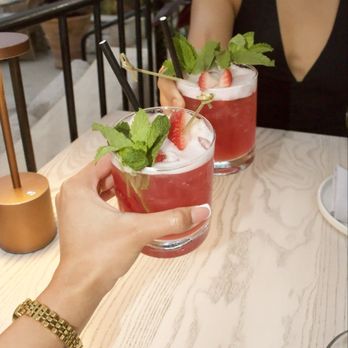 Laya Restaurant - strawberry mint mocktail - Mediterranean Near Me - Los Angeles, California