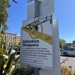 Plaza Center - Carts will lock if taken beyond the parking lot boundary.