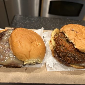 Shake Shack Del Mar - Our to go order of Black truffle burger and black truffle shack stack - Fast Food Near Me - San Diego, California Shake Shack Del Mar - Our to go order of Black truffle burger and black truffle shack stack - Fast Food Near Me - San Diego, California