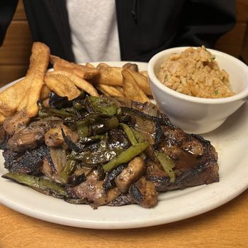 Texas Roadhouse - NY New York Strip* with fries and Seasoned Rice - Steakhouses Near Me - High Point, North Carolina
