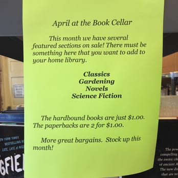 The Book Cellar - April 2016 featured books - Used Bookstore Near Me - Woodbury, Connecticut