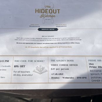 The Hideout Kitchen - New American Near Me - Lafayette, California The Hideout Kitchen - New American Near Me - Lafayette, California