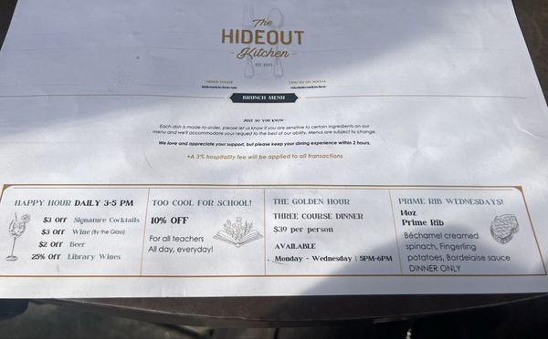 Menu photo 1 The Hideout Kitchen Lafayette, CA Menu photo 1 The Hideout Kitchen Lafayette, CA