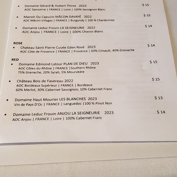 Le Parc Bistrobar - Wine Menu - French Near Me - San Francisco, California Le Parc Bistrobar - Wine Menu - French Near Me - San Francisco, California