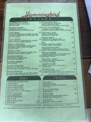 Menu photo 3 Hummingbird Raleigh, NC