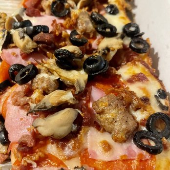 Marco's Pizza - The deep dish with pepperoni,ham, Italian sausage, bacon, mushrooms and black olives with red sauce (you can choose red or white sauce). - Pizza Near Me - Las Vegas, Nevada Marco's Pizza - The deep dish with pepperoni,ham, Italian sausage, bacon, mushrooms and black olives with red sauce (you can choose red or white sauce). - Pizza Near Me - Las Vegas, Nevada