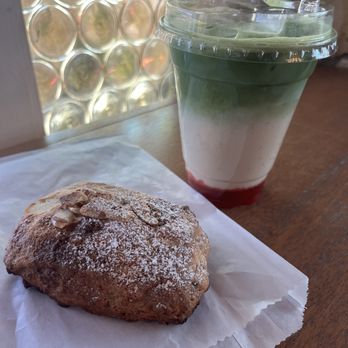 MY Coffee Roastery - Chocolate almond croissant and drink - Coffee & Tea Near Me - Berkeley, California