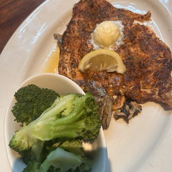 Cherokee Grill - Blackened trout with broccoli - Steakhouses Near Me - Gatlinburg, Tennessee