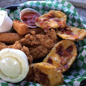 Merchants Grill - Appetizer sampler - mozz sticks, chicken fingers, potato skins - American Near Me - Rochester, New York