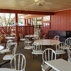 The Dairy Barn - Outdoor dining area is covered.