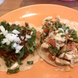 Barbacoa and grilled chicken soft tacos. EXCELLENT! Ate the Adobada so quickly, I forgot to take picture. Barbacoa and grilled chicken soft tacos. EXCELLENT! Ate the Adobada so quickly, I forgot to take picture.
