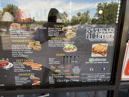 Menu photo 1 Tony's Burrito Hut Ventura, CA Menu photo 1 Tony's Burrito Hut Ventura, CA