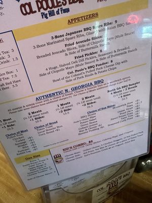 Menu photo 1 Poole's Bar-B-Q East Ellijay, GA