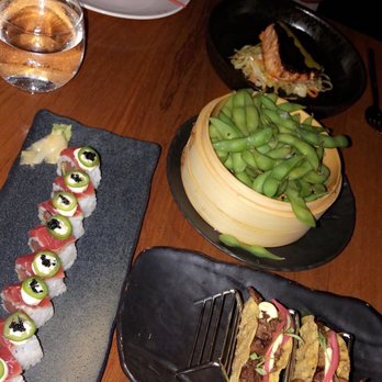 Komodo Miami - Tuna & Toro Roll Wagyu Skirt Steak Tacos Steamed Edamame - Asian Fusion Near Me - Miami, Florida