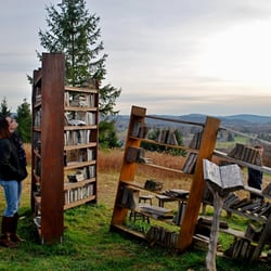 Stone Quarry Hill Art Park - Browsing the outdoor library.