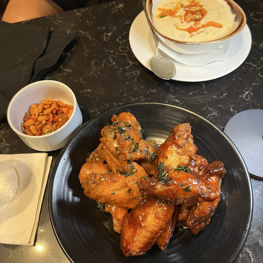 Trade Root - Wings and crawfish corn chowder - New American Near Me - Atlanta, Georgia Trade Root - Wings and crawfish corn chowder - New American Near Me - Atlanta, Georgia
