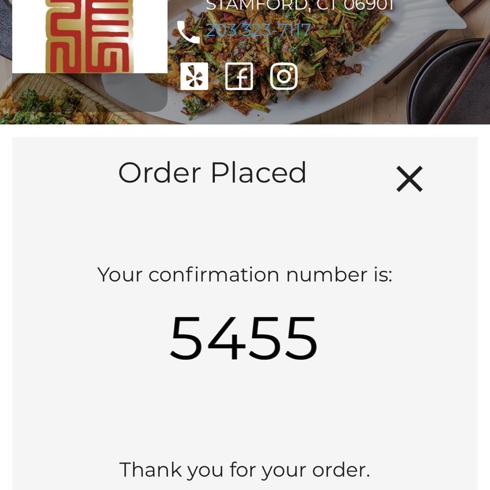Peter Chang - Photo of order for 5:00pm pick up - Szechuan Near Me - Stamford, Connecticut Peter Chang - Photo of order for 5:00pm pick up - Szechuan Near Me - Stamford, Connecticut