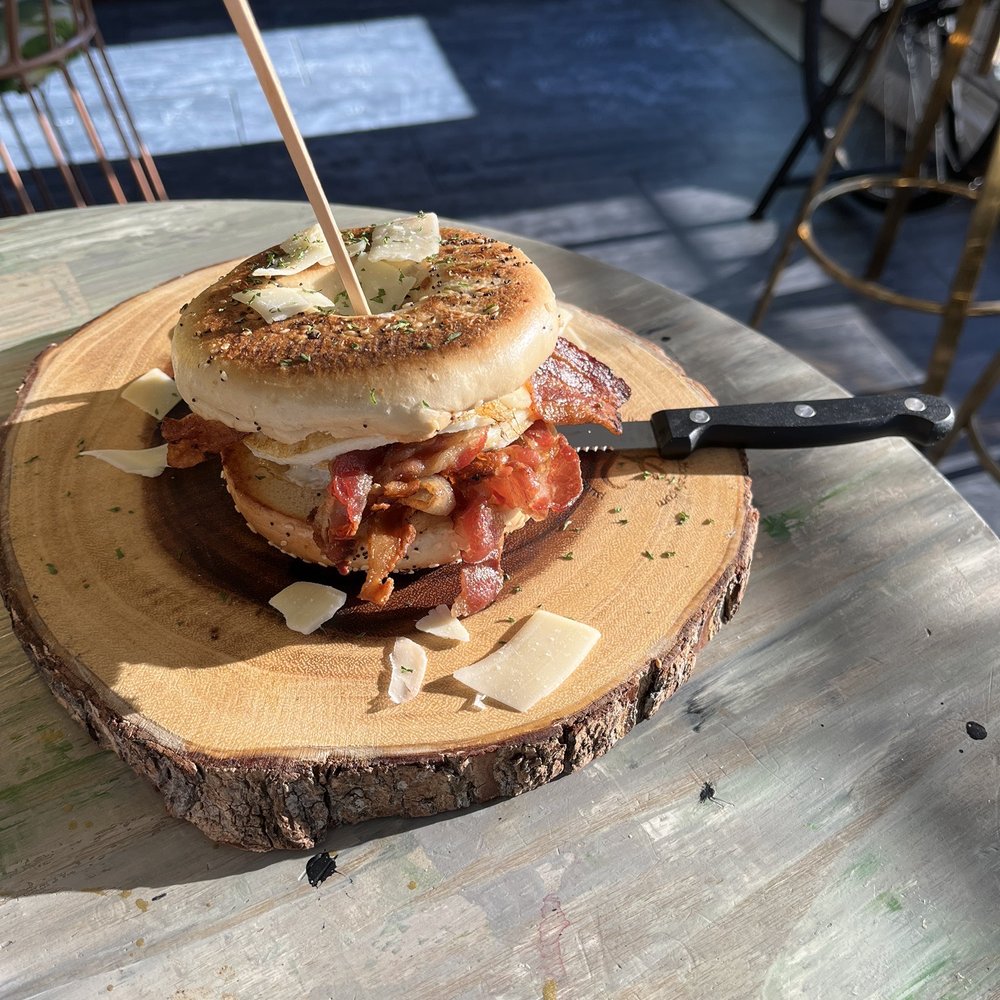 Life Garden Cafe - Bacon, Eggs and Cheese Sandwich on an everything bagel - Sandwiches Near Me - Worcester, Massachusetts Life Garden Cafe - Bacon, Eggs and Cheese Sandwich on an everything bagel - Sandwiches Near Me - Worcester, Massachusetts