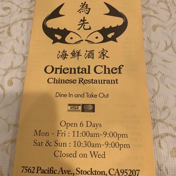Oriental Chef - Menu 1 - Seafood Near Me - Stockton, California