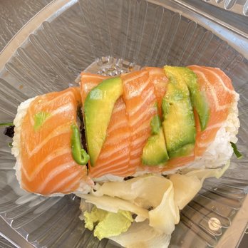 Yo Sushi - Crunchy roll topped with salmon. - Sushi Bars Near Me - Vallejo, California Yo Sushi - Crunchy roll topped with salmon. - Sushi Bars Near Me - Vallejo, California