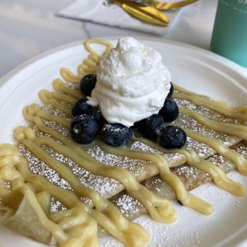 Cocobella’s Bakery - Lemon Blueberry Crepe & French Toast Latte - Bakeries Near Me - Saint Clair, Michigan