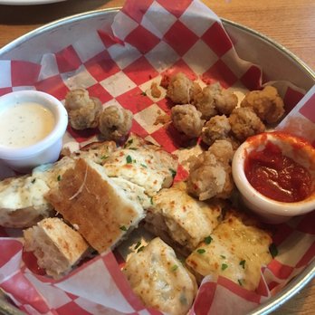 Giordano's - The Sampler.. Battered mushrooms Fried mozzarella Cheesy garlic bread - Pizza Near Me - Orland Park, Illinois Giordano's - The Sampler.. Battered mushrooms Fried mozzarella Cheesy garlic bread - Pizza Near Me - Orland Park, Illinois