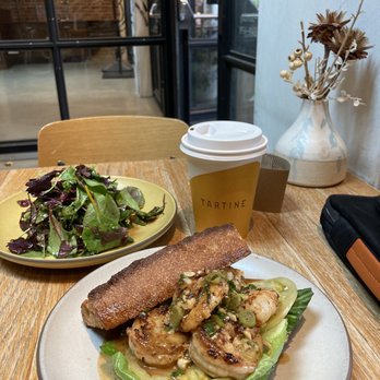 Tartine Sycamore - Shrimp Po'boy, absolutely killer, with side salad. - Bakeries Near Me - Los Angeles, California Tartine Sycamore - Shrimp Po'boy, absolutely killer, with side salad. - Bakeries Near Me - Los Angeles, California