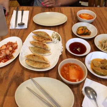 Lighthouse Tofu - Pan-fried dumplings (small order) + banchan - Korean Near Me - Annandale, Virginia