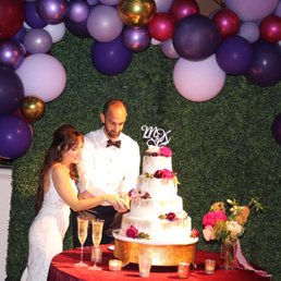 One section of balloons near our cake!