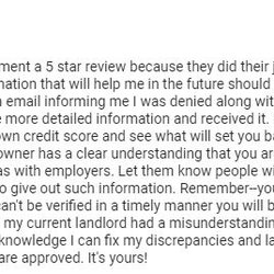 Liberty Property Management - A 5 star review from an applicant on what to expect and what to provide when applying.