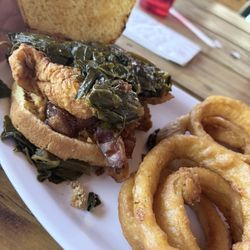 Grits and Greens - Mother cluckin chicken sandwich