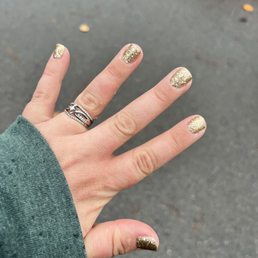 Nails with regular polish