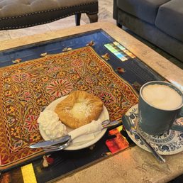 Ordered a hot coffee with cream and a cheese danish to accompany it. Ordered a hot coffee with cream and a cheese danish to accompany it.