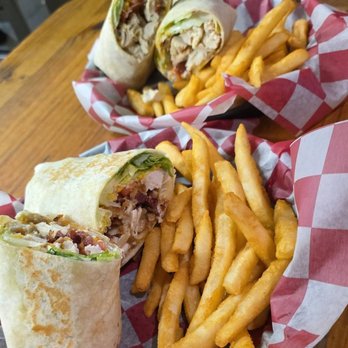 Friendly Grille and Tavern - Chicken Bacon Ranch Wrap with fries - American Near Me - Jones, Michigan Friendly Grille and Tavern - Chicken Bacon Ranch Wrap with fries - American Near Me - Jones, Michigan