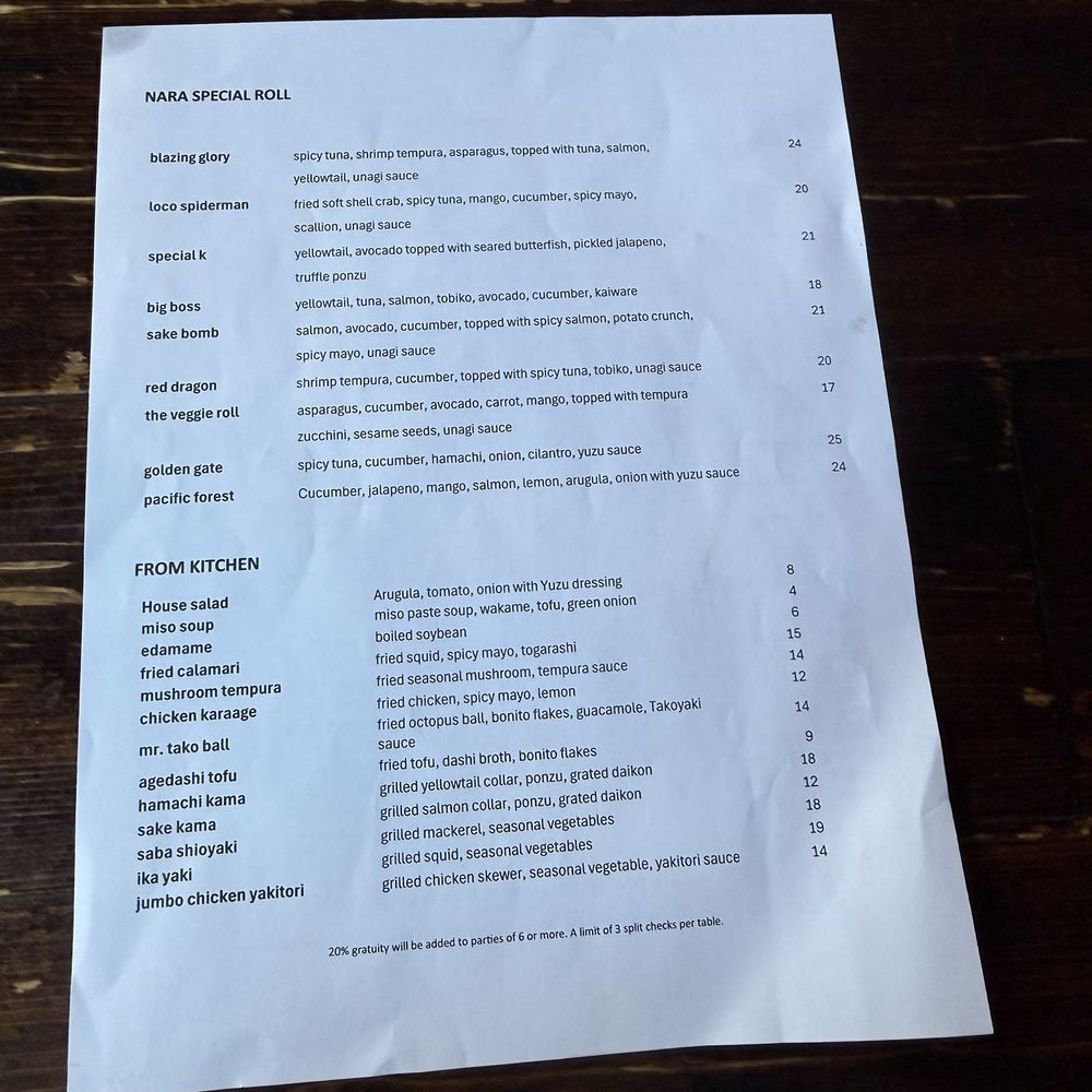 Nara Restaurant & Sake Bar - Menu - Japanese Near Me - San Francisco, California Nara Restaurant & Sake Bar - Menu - Japanese Near Me - San Francisco, California